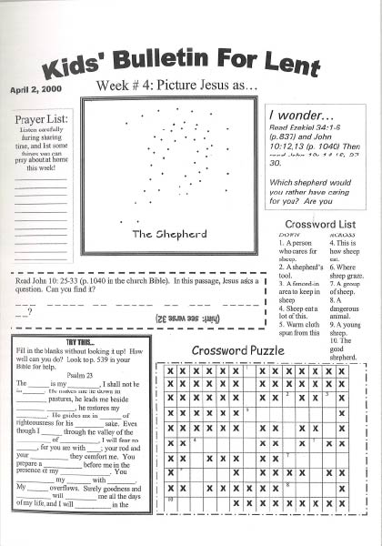 Kids Bulletin for Lent