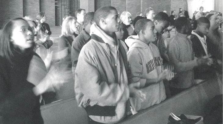 Worshiping at the Treasure Hunt service