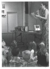 someone speaking into a microphone