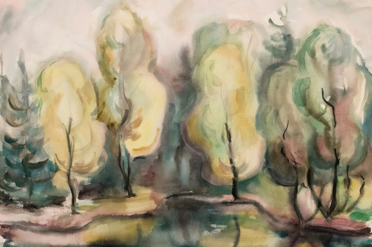 Abstract forrest painting