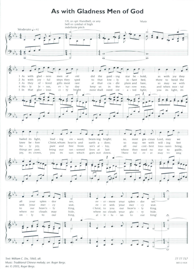 As With Gladness Mo-Li-Hua