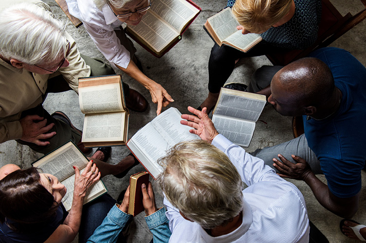 Group discussing Biblical text