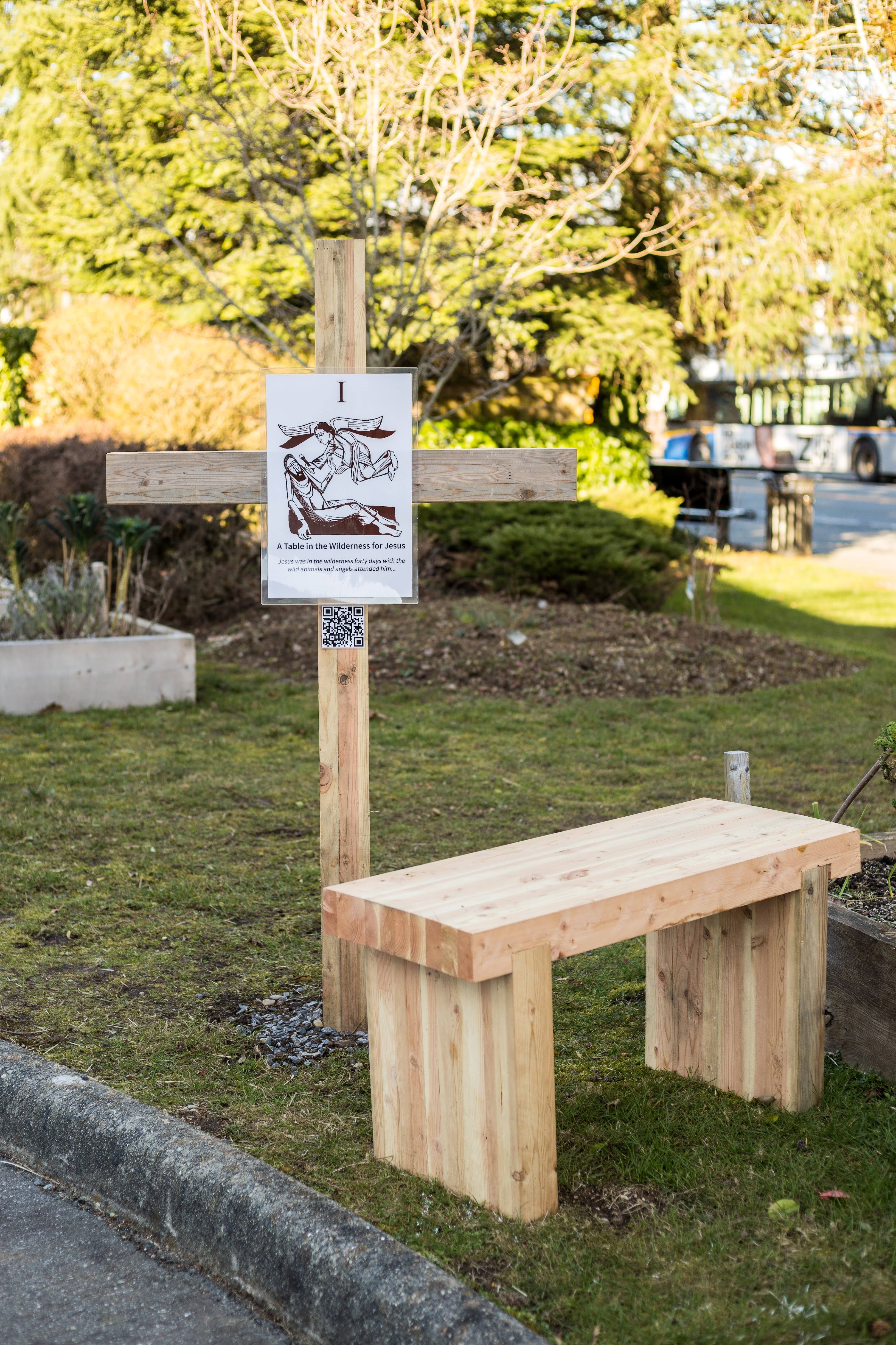 Wooden Cross and bench