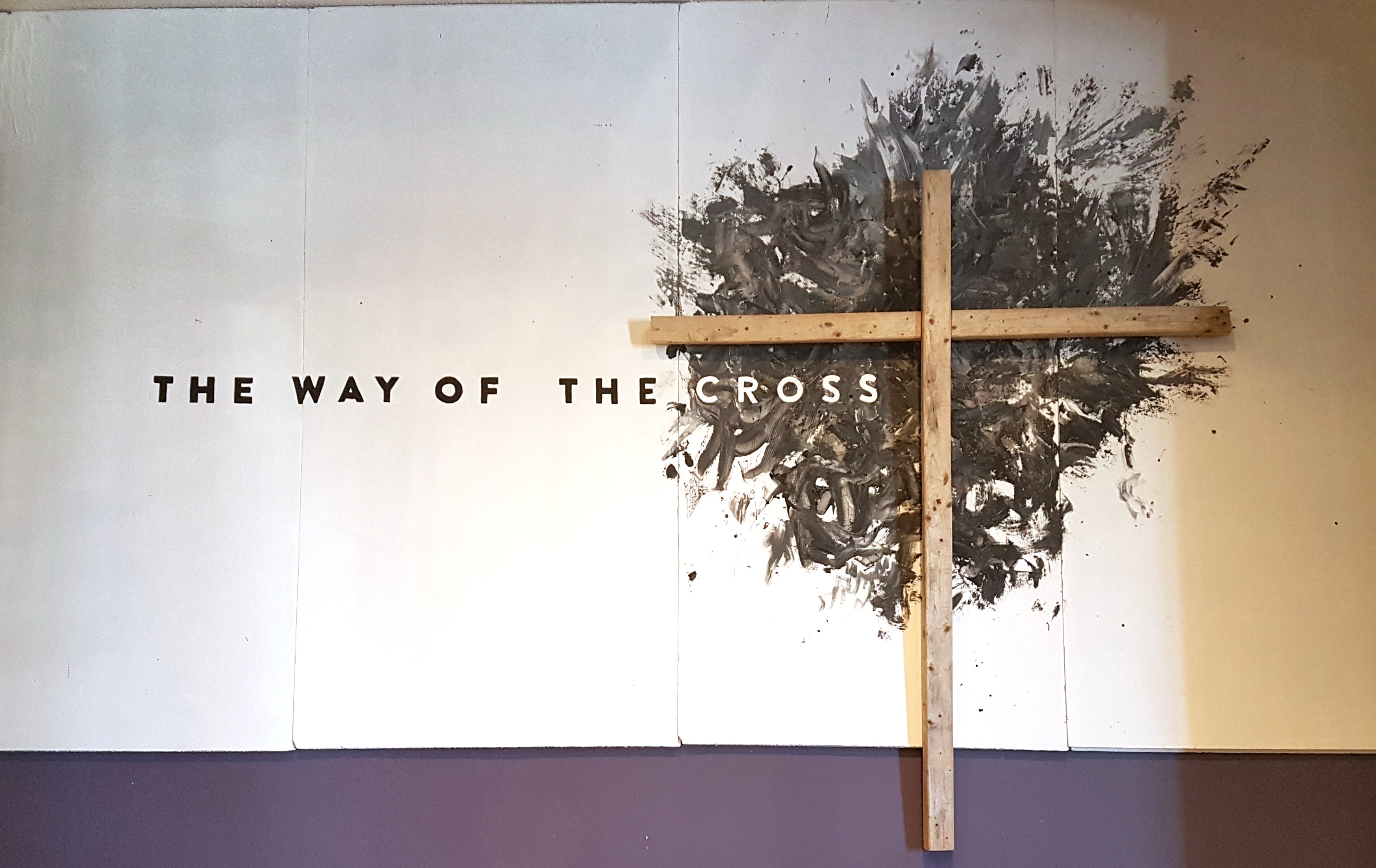 Cross with black background