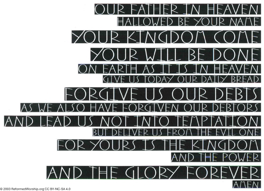 Lord's Prayer Black Horizontal