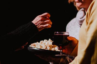Communion being served