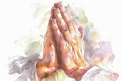 Hands held in prayer