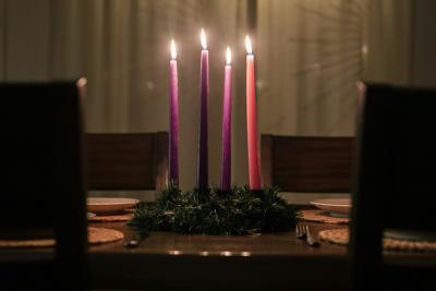 Purple and pink candles 