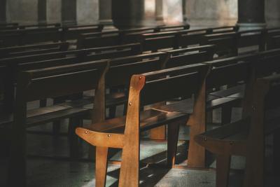 Empty church pews