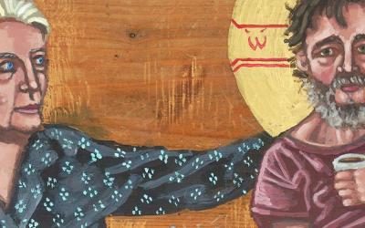 Painting, Dorothy Day and Homeless Christ