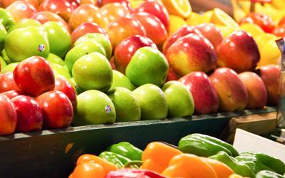various kinds of fruit at a market