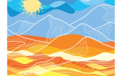graphic of desert landscape with sun