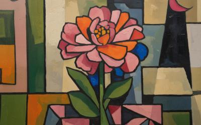 Abstracted flower painting