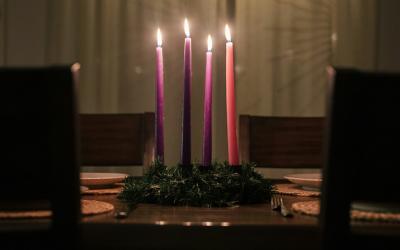 Purple and pink candles 