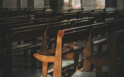 Empty church pews