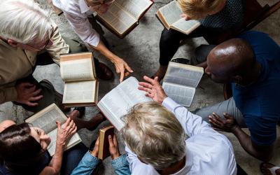 Group discussing Biblical text