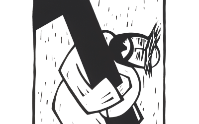 Jesus embraces the cross