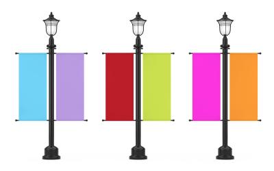 Parking lot pole banners