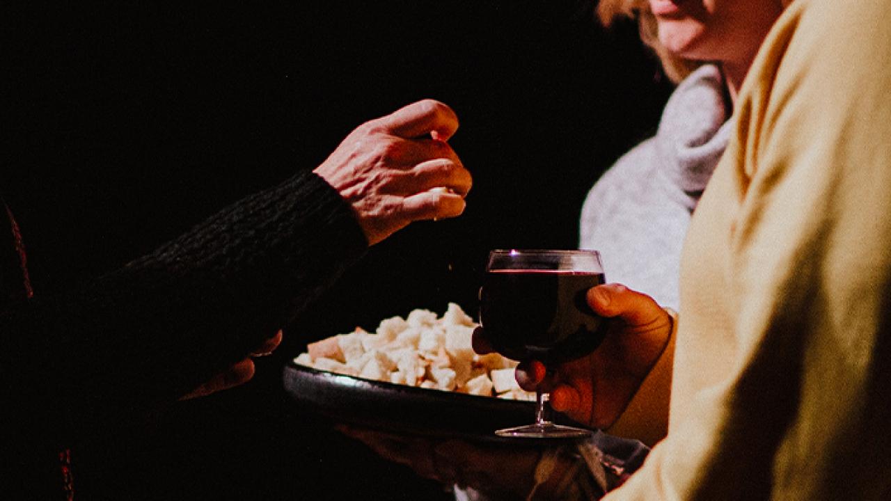 Communion being served