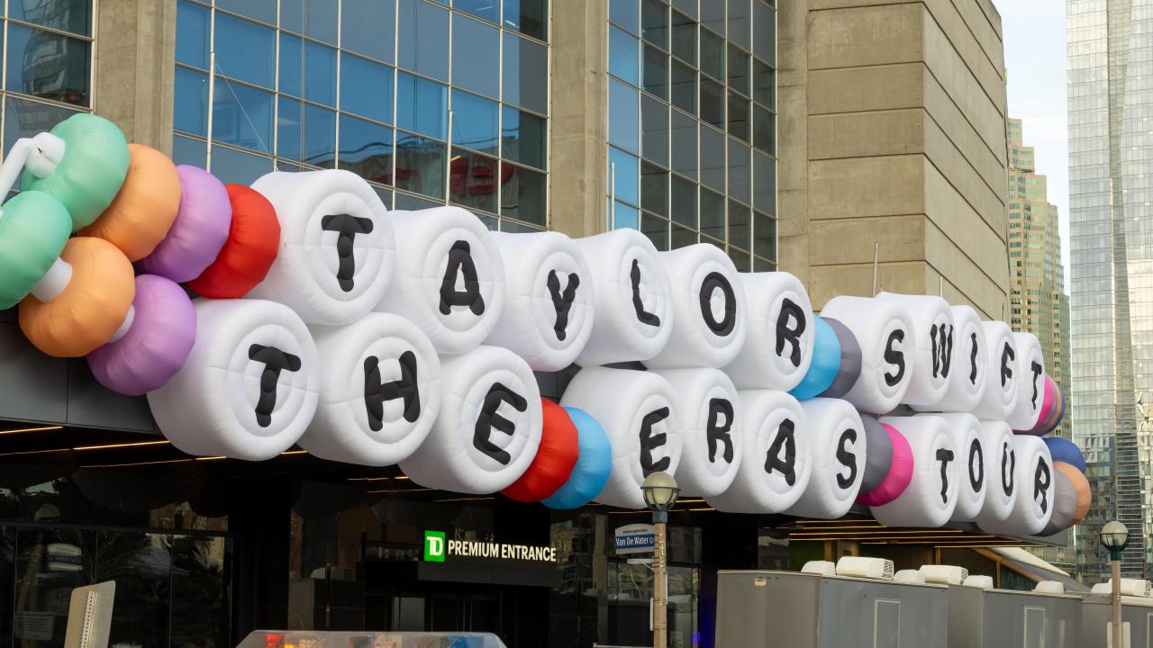 Sign advertising Taylor Swift Eras Tour