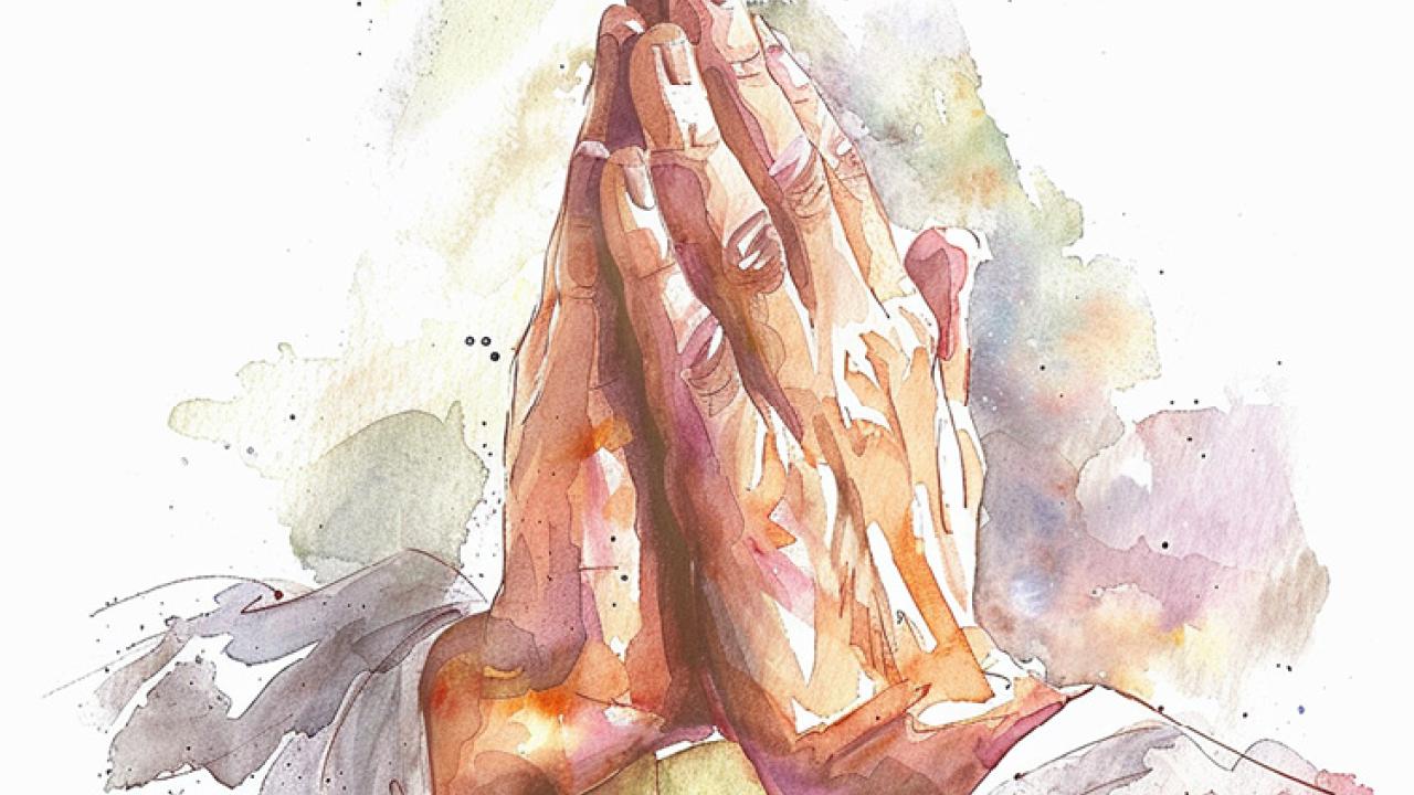 Hands held in prayer
