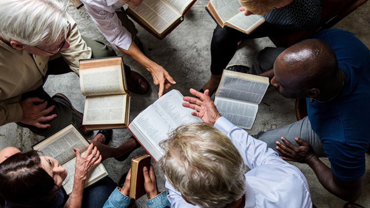 Group discussing Biblical text
