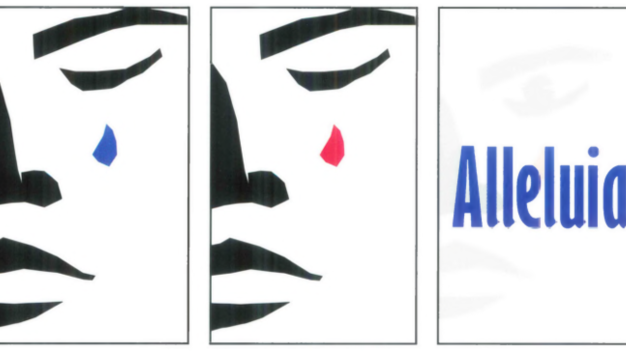 Face of Christ as it changes from Lent to Good Friday and Easter