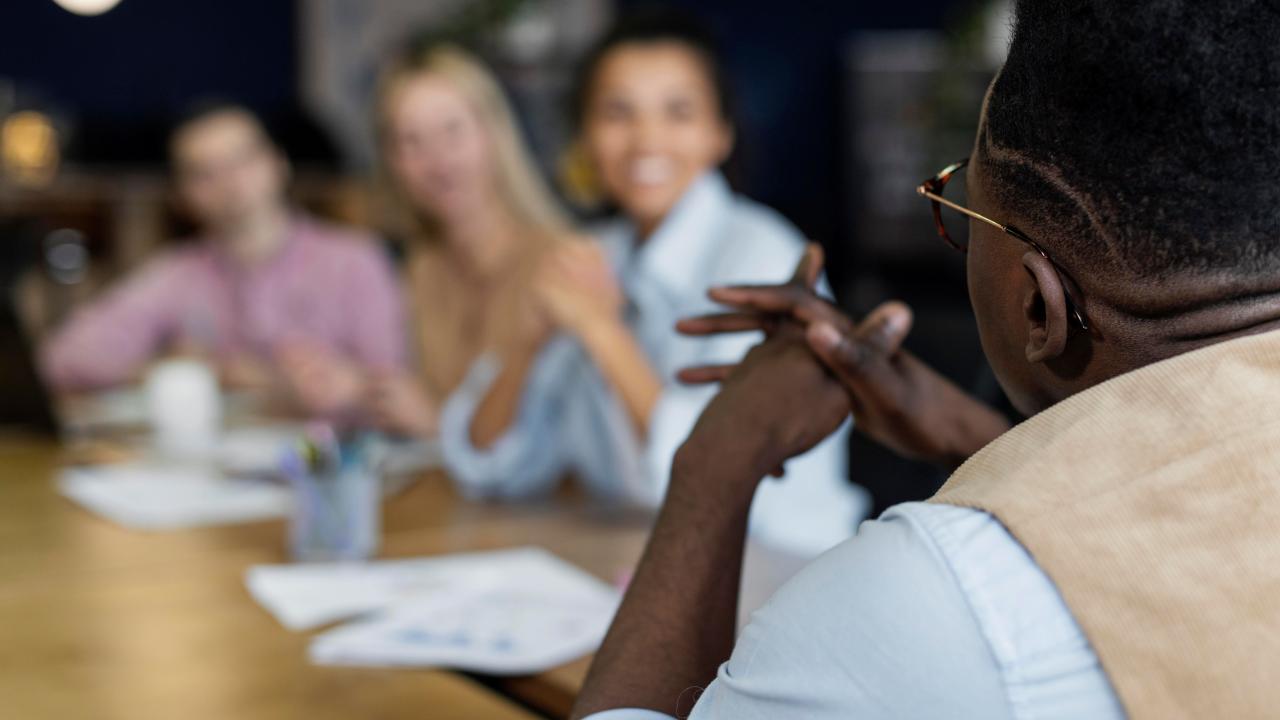 group of people around a table