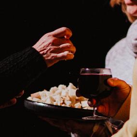 Communion being served