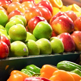 various kinds of fruit at a market