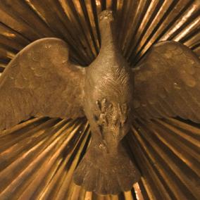 gold-colored metal ornemental dove