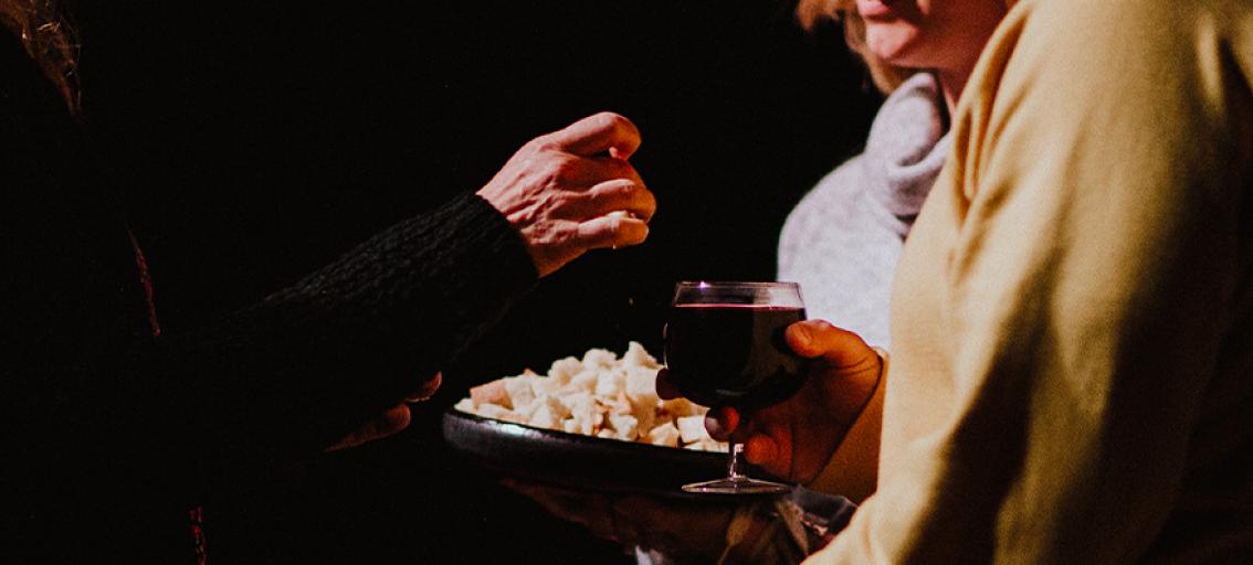 Communion being served