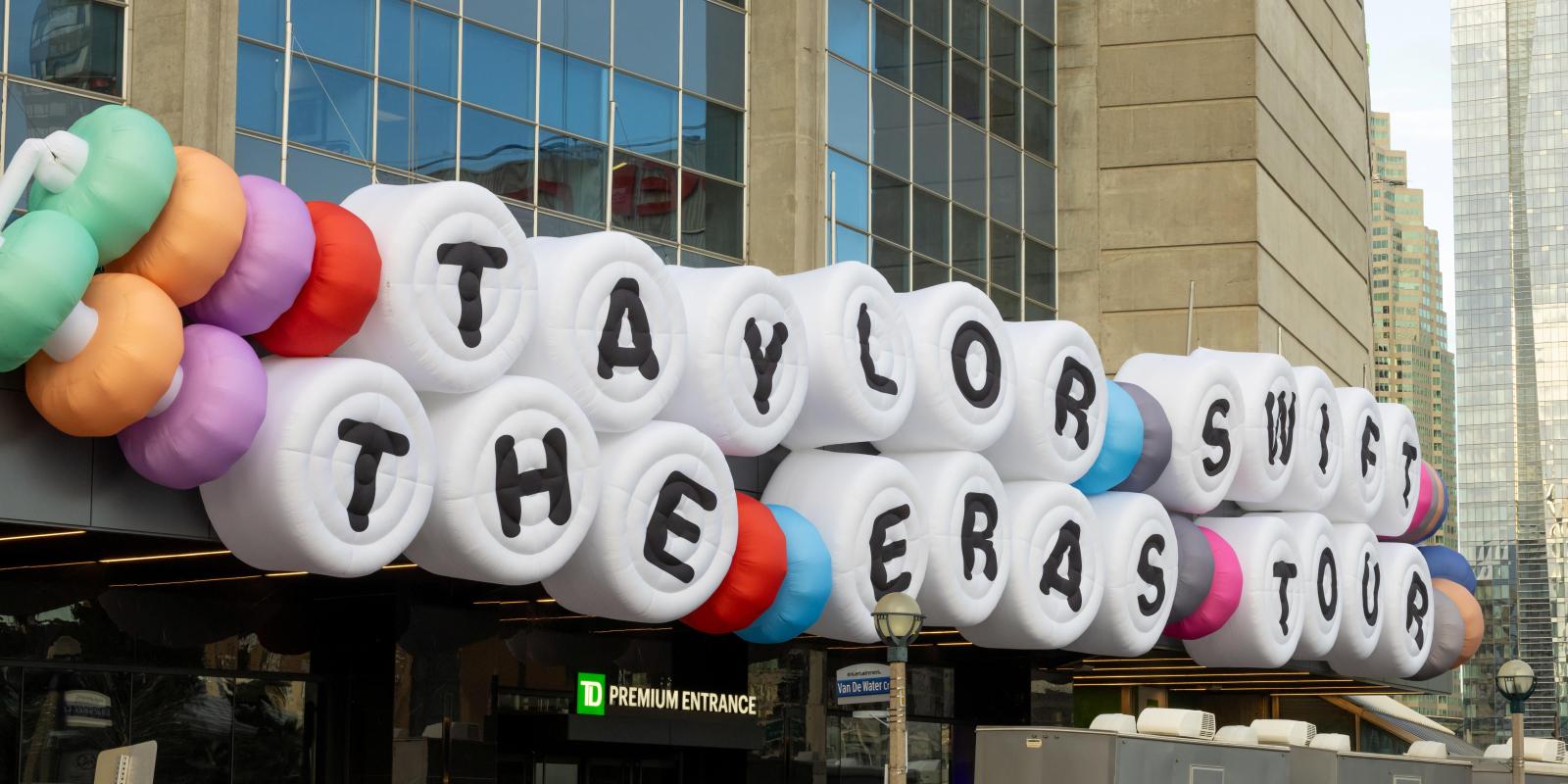 Sign advertising Taylor Swift Eras Tour