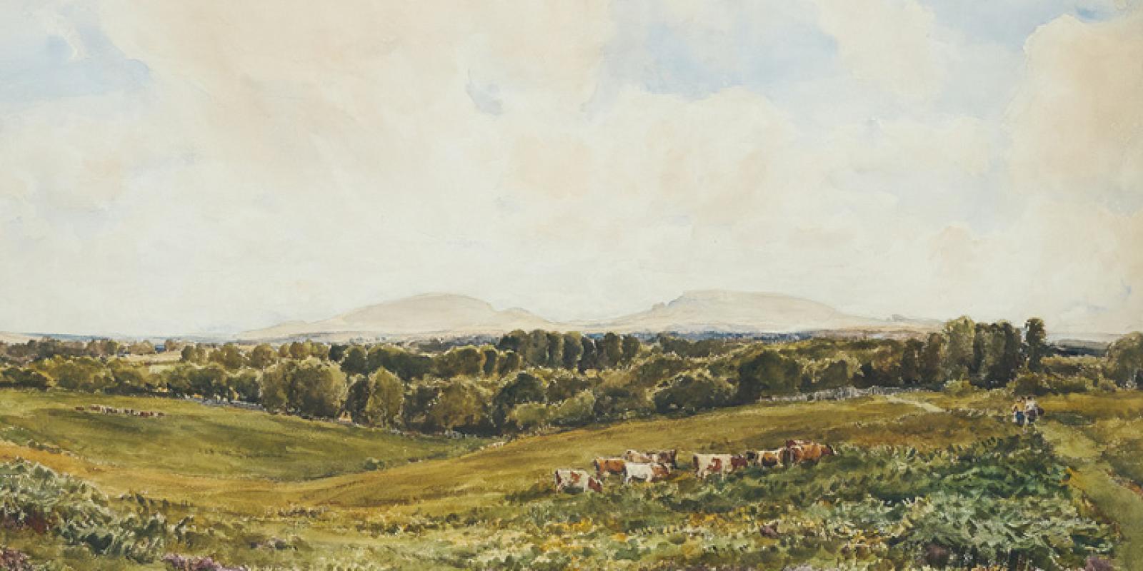 Beautiful pasture painting