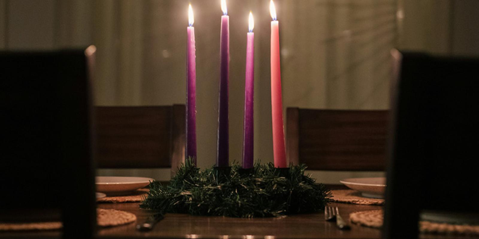 Purple and pink candles 