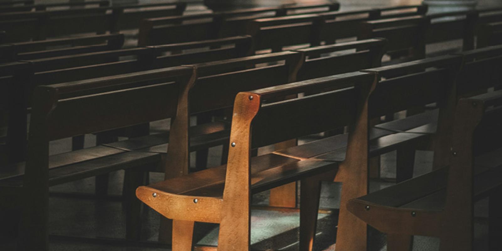 Empty church pews
