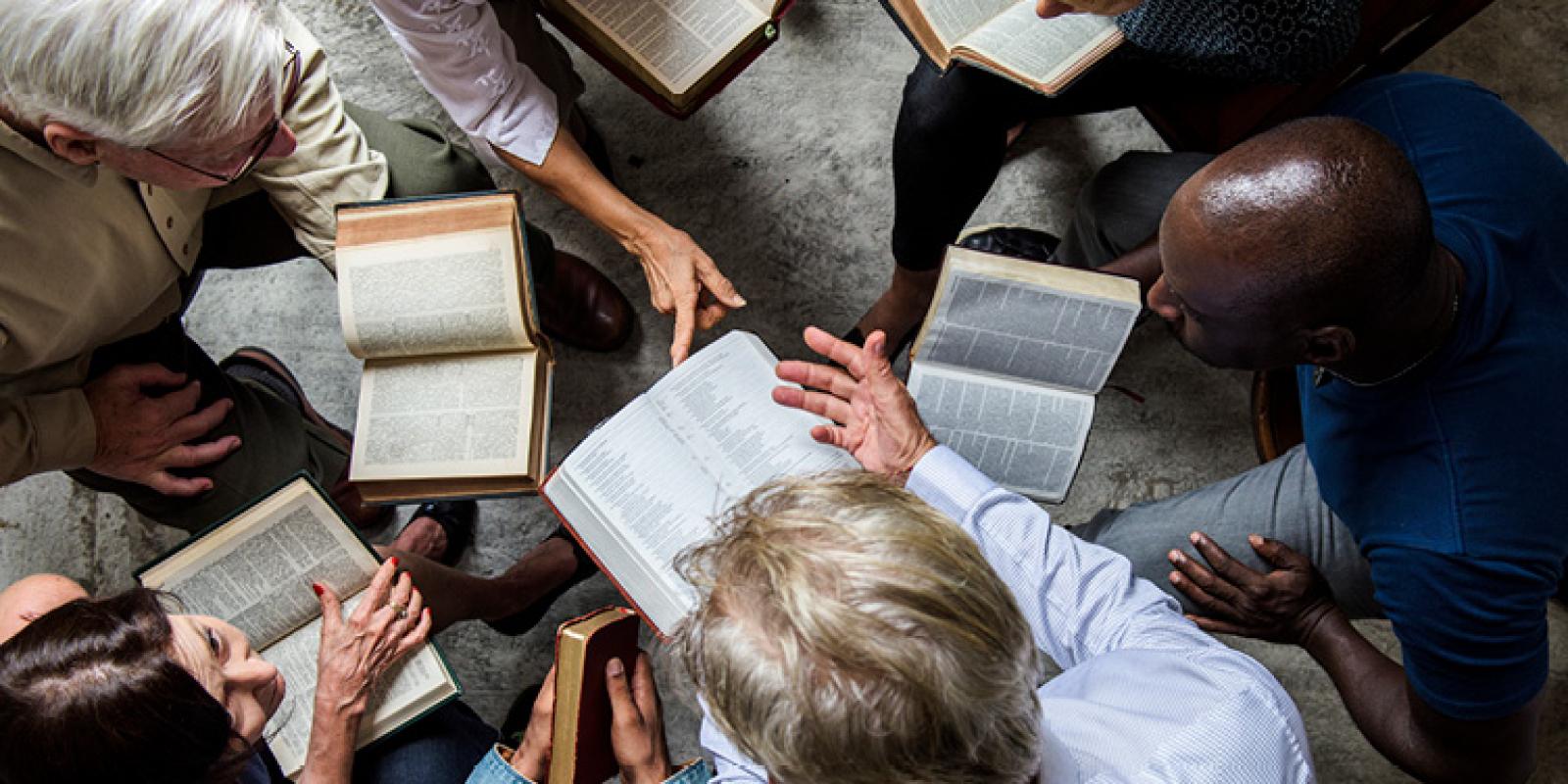 Group discussing Biblical text