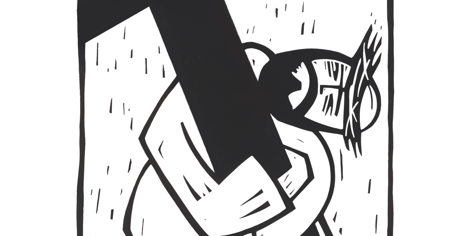 Jesus embraces the cross